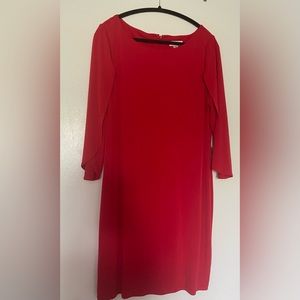 Red quarter sleeve Calvin Klein dress